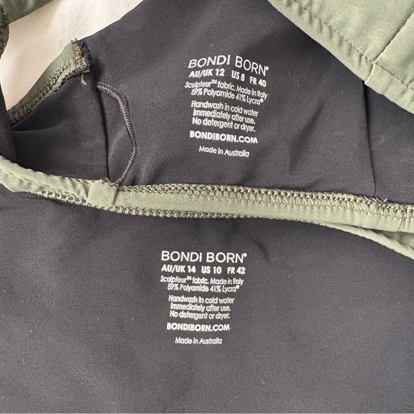 Bondi Born US 8 MEDIUM Anja Bikini Top Leya Bottom sculpteur Dark Green Moss - Picture 4 of 6